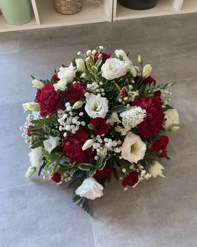 Roseland House of Flowers - Red & White Funeral Posy