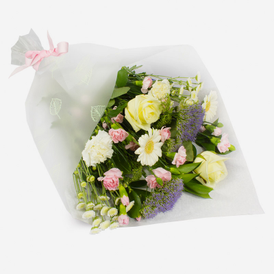 Summer Sky - Perfect for any occasion, this bouquet is a gorgeous collection of flowers including some blues and creams. Flowers will be professionally hand delivered by the local florist.
